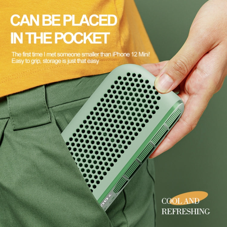 USB Charging Digital Display Portable Bladeless Outdoor Mini Night Light Fan(Green) - Electric Fans by PMC TechLife | Online Shopping South Africa | PMC TechLife | Buy Now Pay Later Mobicred