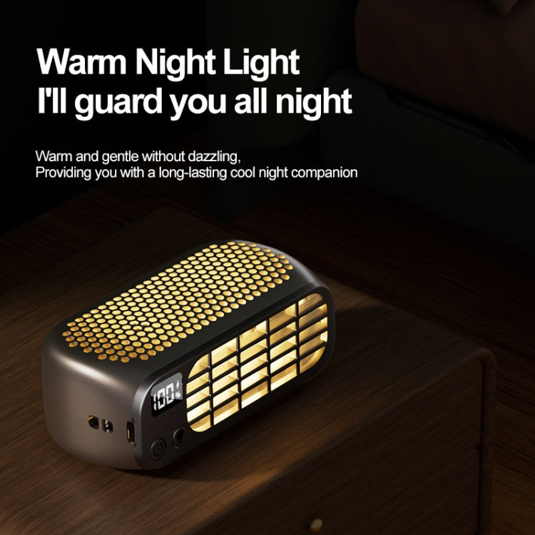 USB Charging Digital Display Portable Bladeless Outdoor Mini Night Light Fan(Green) - Electric Fans by PMC TechLife | Online Shopping South Africa | PMC TechLife | Buy Now Pay Later Mobicred