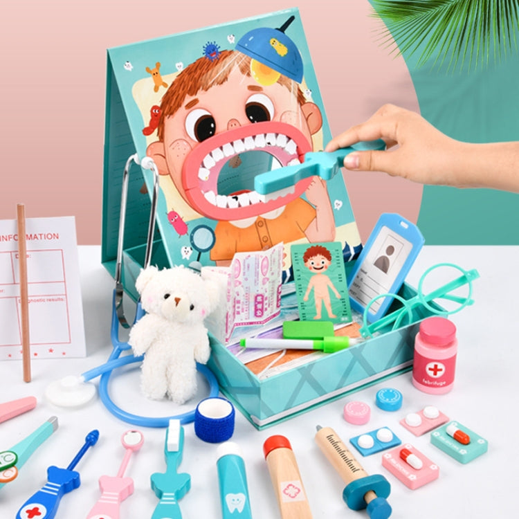 Wooden Children Oral Dentistry Simulation Dentist Set Pretend Play Medical Toy, Color: Basic Model Pink - Pretend Play Toys by PMC Jewellery | Online Shopping South Africa | PMC Jewellery | Buy Now Pay Later Mobicred