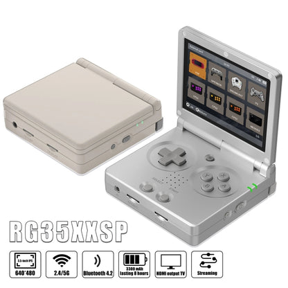 ANBERNIC RG35XXSP 3.5'' IPS Screen Flip Handheld Console Linux System WIFI Retro Video Game Player  64G+128G(Grey) - Pocket Console by ANBERNIC | Online Shopping South Africa | PMC Jewellery | Buy Now Pay Later Mobicred