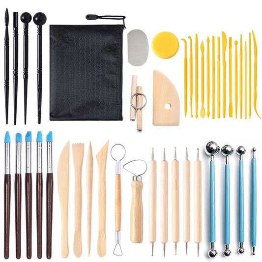 42 In 1 Clay Tools Kit Ceramics DIY Clay Sculpting Tools for Pottery Craft, Baking, Carving - Burin &Cutting Knife by PMC Jewellery | Online Shopping South Africa | PMC Jewellery | Buy Now Pay Later Mobicred