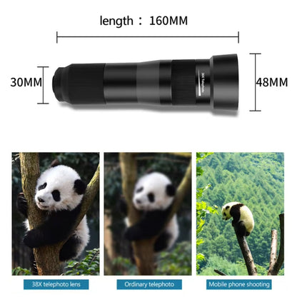 38X Mobile Phone Telephoto Lens Set Monocular Telescope With Tripod - Telescope & Microscope by PMC Jewellery | Online Shopping South Africa | PMC Jewellery | Buy Now Pay Later Mobicred