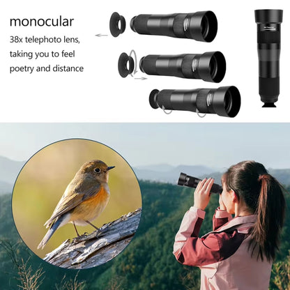 38X Mobile Phone Telephoto Lens Set Monocular Telescope With Tripod - Telescope & Microscope by PMC Jewellery | Online Shopping South Africa | PMC Jewellery | Buy Now Pay Later Mobicred