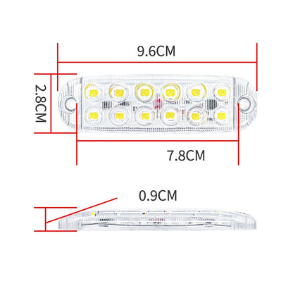 6pcs 12-Bead LED Flashing Warning Lights Motorcycle RV Signal Lights(White Light) - Clearance Lights by PMC Jewellery | Online Shopping South Africa | PMC Jewellery | Buy Now Pay Later Mobicred