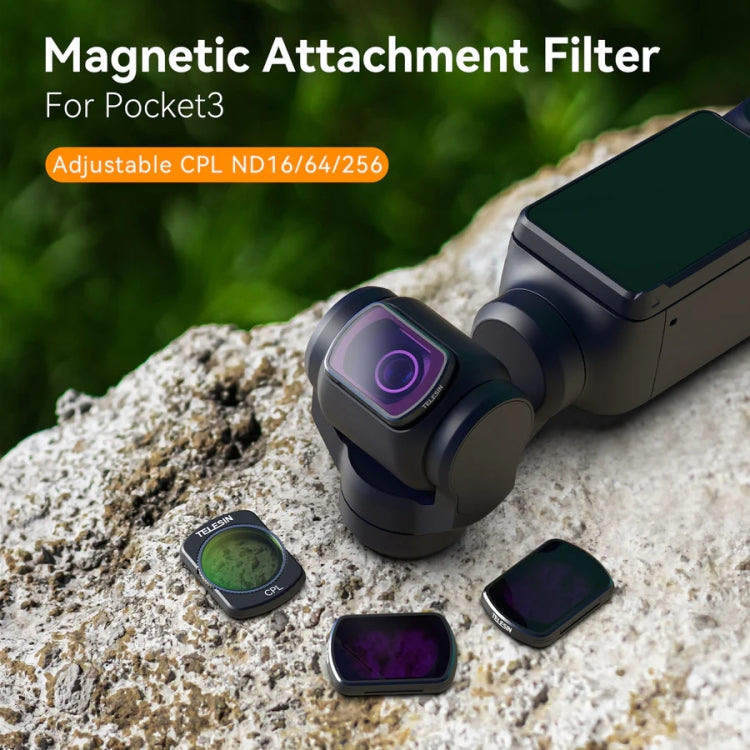 For DJI Pocket 3 TELESIN S5-FLT-03 Magnetic Suction Filter Set CPL+ND16+ND64+ND256 - Lens Accessories by TELESIN | Online Shopping South Africa | PMC Jewellery | Buy Now Pay Later Mobicred