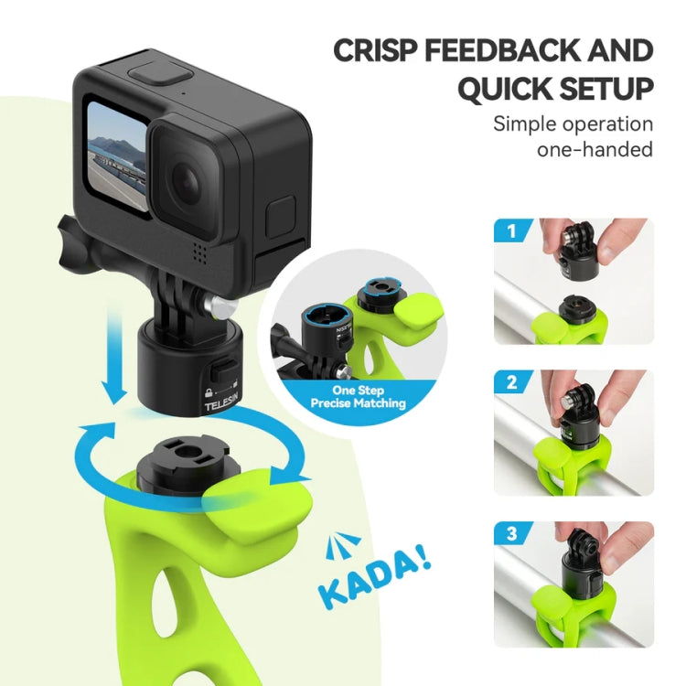 TELESIN TLQ-005 Elastic Quick Release Stand Multi-functional Fixed Silicone Strap Accessories(Black) - Holder by TELESIN | Online Shopping South Africa | PMC TechLife | Buy Now Pay Later Mobicred