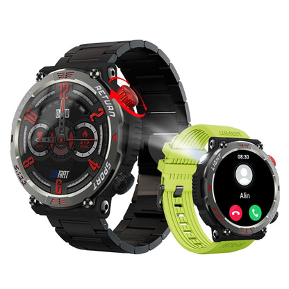 LOKMAT ZEUS 5 PRO 1.46 Inch 5ATM Waterproof Flashlight Bluetooth Call Smart Watch(Red) - Smart Watches by LOKMAT | Online Shopping South Africa | PMC Jewellery | Buy Now Pay Later Mobicred