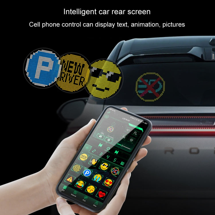 HI.GROOM Car LED Customized Pixel Emoji Lights Bluetooth Remote Control Interactive AI Screen, Style: With Remote Control - Car Monitor by HI.GROOM | Online Shopping South Africa | PMC Jewellery | Buy Now Pay Later Mobicred