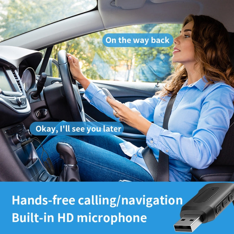 Bluetooth 5.4 Adapter Car Bluetooth Receiver Support U Disk Play AUX To USB - Bluetooth Adapters by PMC TechLife | Online Shopping South Africa | PMC TechLife | Buy Now Pay Later Mobicred