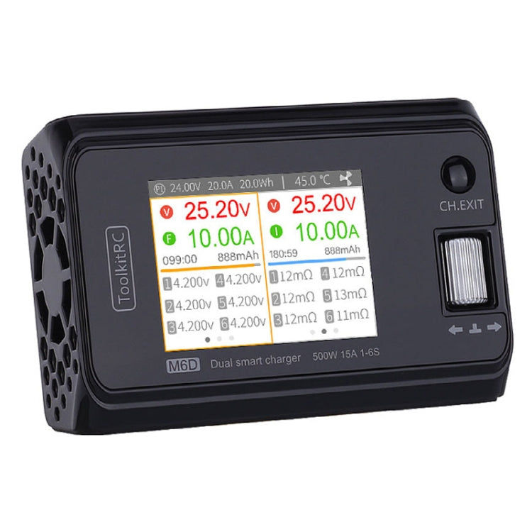 ToolkitRC M6D 500W Toy Airplane Dual Channel Li-Po Battery Balance Charger(Black) - free shipping - PMC Jewellery - Order now!