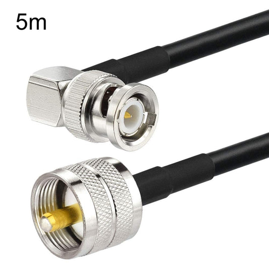 5m BNC Male Right Angle To UHF PL259 Male RG58 Coaxial Cable - Connectors by PMC Jewellery | Online Shopping South Africa | PMC Jewellery | Buy Now Pay Later Mobicred