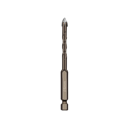 6mm Hexagonal Shank Spiral Flute Cross Alloy Drill Bits Glass Tile Four Edge Drivers - Drill & Drill Bits by PMC Jewellery | Online Shopping South Africa | PMC Jewellery | Buy Now Pay Later Mobicred