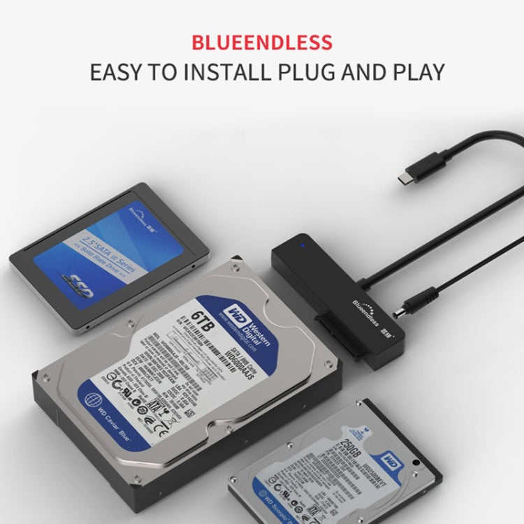 Blueendless US35 USB3.0 To SATA Adapter 2.5 / 3.5-Inch Hard Drive SSD Reader, Spec: USB3.0 UK Plug - USB to IDE / SATA by Blueendless | Online Shopping South Africa | PMC Jewellery | Buy Now Pay Later Mobicred