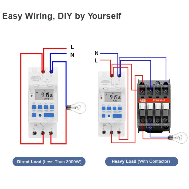 SINOTIMER TM919AK 85-265V AC 16A Din Rail Mount Digital Timer Switch Microcomputer Weekly Programmable Time Relay Control - Switch by SINOTIMER | Online Shopping South Africa | PMC Jewellery | Buy Now Pay Later Mobicred