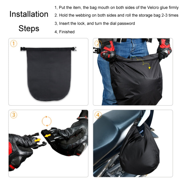 30L Outdoor Riding Motorcycle Helmet Bag Large Capacity Waterproof Combination Lock Storage Pack(Black) - Bags & Luggages by PMC TechLife | Online Shopping South Africa | PMC TechLife | Buy Now Pay Later Mobicred