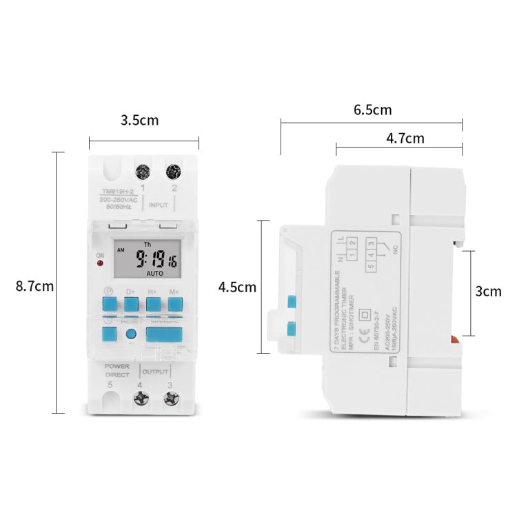 SINOTIMER TM919H-1 110V 16A DIN Rail 4 Pins Voltage Output Digital Switch Timer Automatic Cycle Timing Controller - Switch by SINOTIMER | Online Shopping South Africa | PMC Jewellery | Buy Now Pay Later Mobicred