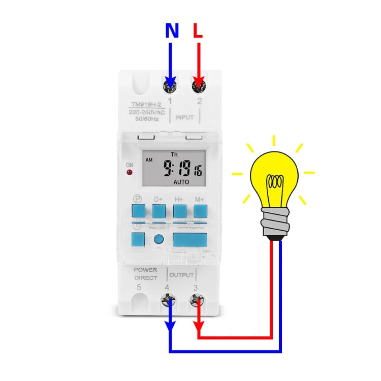 SINOTIMER TM919H-2 220V 16A DIN Rail 4 Pins Voltage Output Digital Switch Timer Automatic Cycle Timing Controller - Switch by SINOTIMER | Online Shopping South Africa | PMC Jewellery | Buy Now Pay Later Mobicred