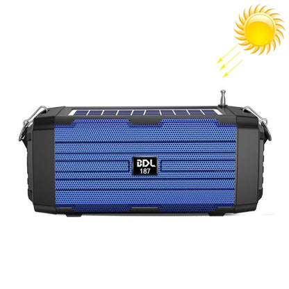 BDL-187 LED Light Solar Wireless Bluetooth Speaker Portable Outdoor Camping FM Radio(Blue) - Radio Player by PMC Jewellery | Online Shopping South Africa | PMC Jewellery | Buy Now Pay Later Mobicred