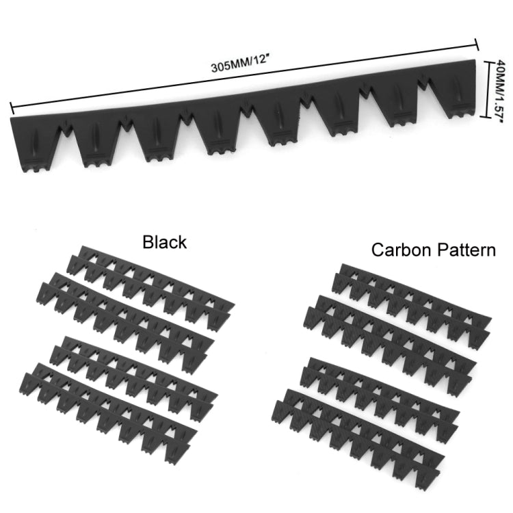 8pcs /Set Car Bumper Serrated Anti-collision Plate Decoration(Black) - Anti Collision Sticker by PMC TechLife | Online Shopping South Africa | PMC TechLife | Buy Now Pay Later Mobicred