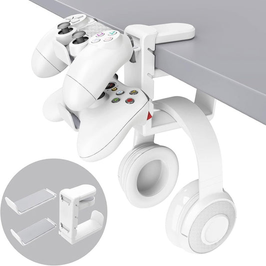 360 Degree Rotation Headset Bracket With Game Handle Organizer(White) - Headset Stand by PMC Jewellery | Online Shopping South Africa | PMC Jewellery | Buy Now Pay Later Mobicred