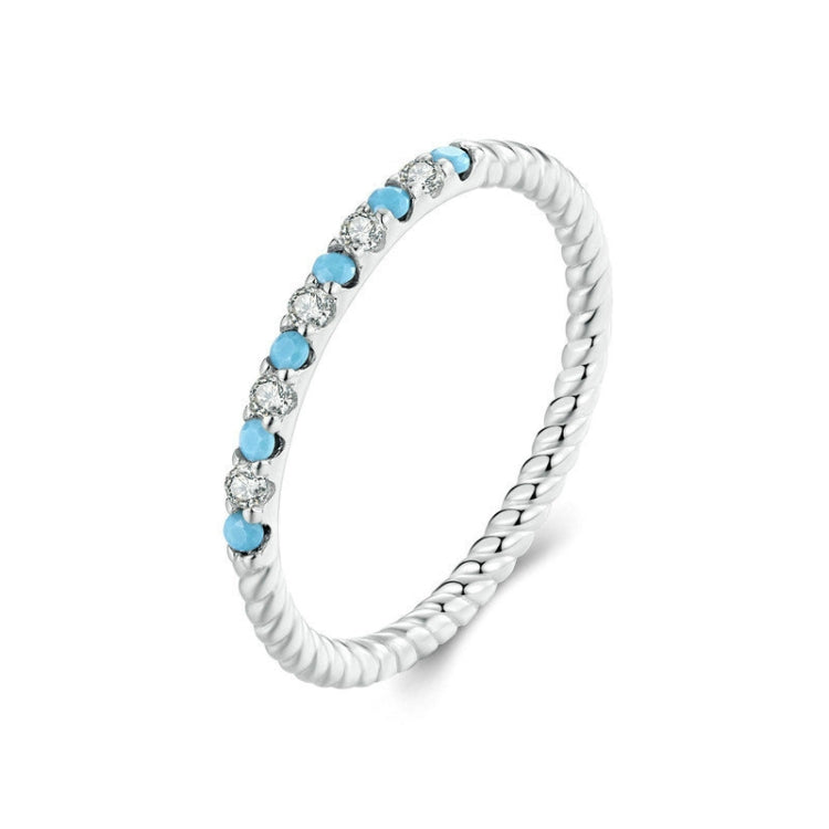 S925 Sterling Silver Platinum Zircon Vintage Blue Turquoise Ring(No.6) - Rings by PMC Jewellery | Online Shopping South Africa | PMC Jewellery | Buy Now Pay Later Mobicred