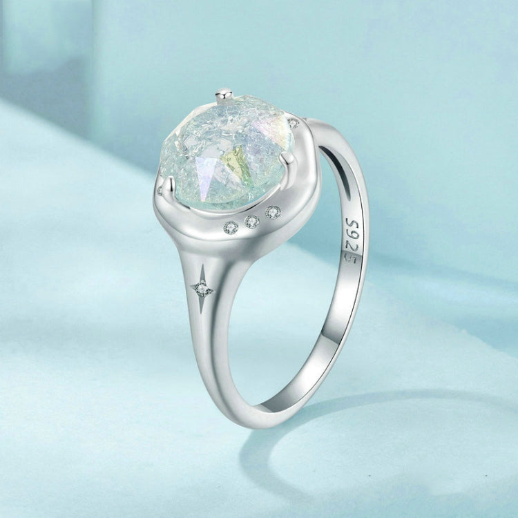 S925 Sterling Silver Platinum Plated Clear Dreamy Ice Zircon Ring(No.7) - Rings by PMC Jewellery | Online Shopping South Africa | PMC Jewellery | Buy Now Pay Later Mobicred