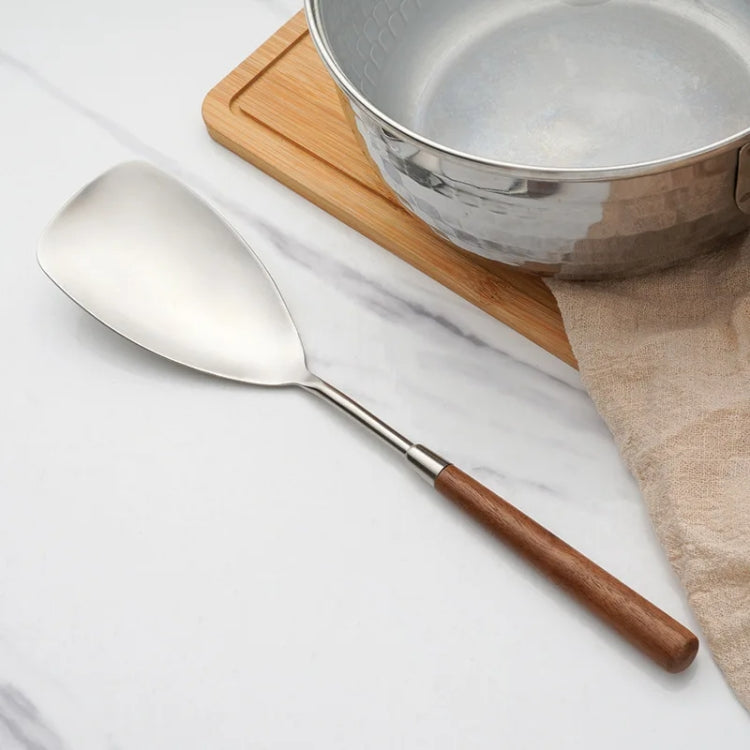 304 Stainless Steel Walnut Handle Cooking Tools Home Restaurant Kitchen Gadgets, Style: Rice Spoon - Cooking Tools by PMC TechLife | Online Shopping South Africa | PMC TechLife | Buy Now Pay Later Mobicred