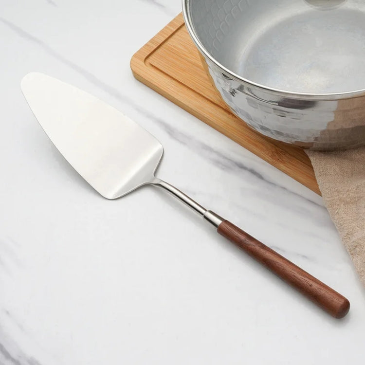 304 Stainless Steel Walnut Handle Cooking Tools Home Restaurant Kitchen Gadgets, Style: Cake Spatula - Cooking Tools by PMC TechLife | Online Shopping South Africa | PMC TechLife | Buy Now Pay Later Mobicred
