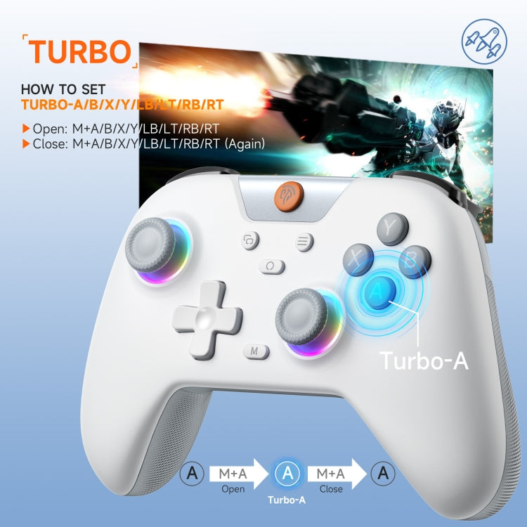 EasySMX X05 Wireless Gamepad Hall RGB Effect Controller For PC / Phone / Switch / Steam Deck(White) - Gamepads by EasySMX | Online Shopping South Africa | PMC Jewellery | Buy Now Pay Later Mobicred