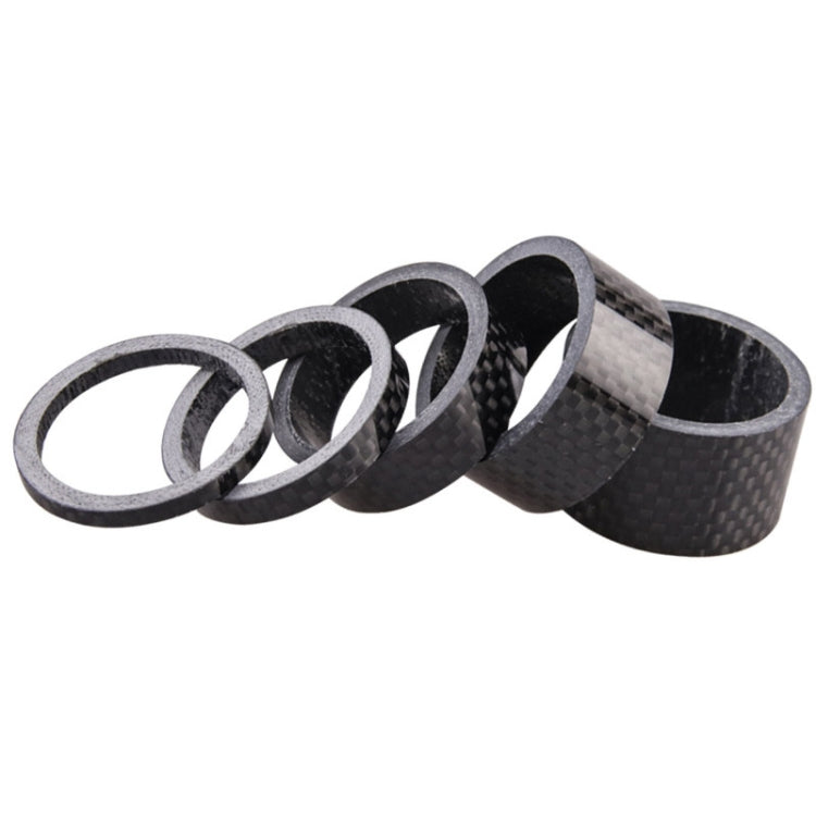 5pcs /Set Bicycle Carbon Fiber Gasket Fork Bowl Set Handlebar Pad 3/5/10/15/20mm - Cap Component by PMC TechLife | Online Shopping South Africa | PMC TechLife | Buy Now Pay Later Mobicred