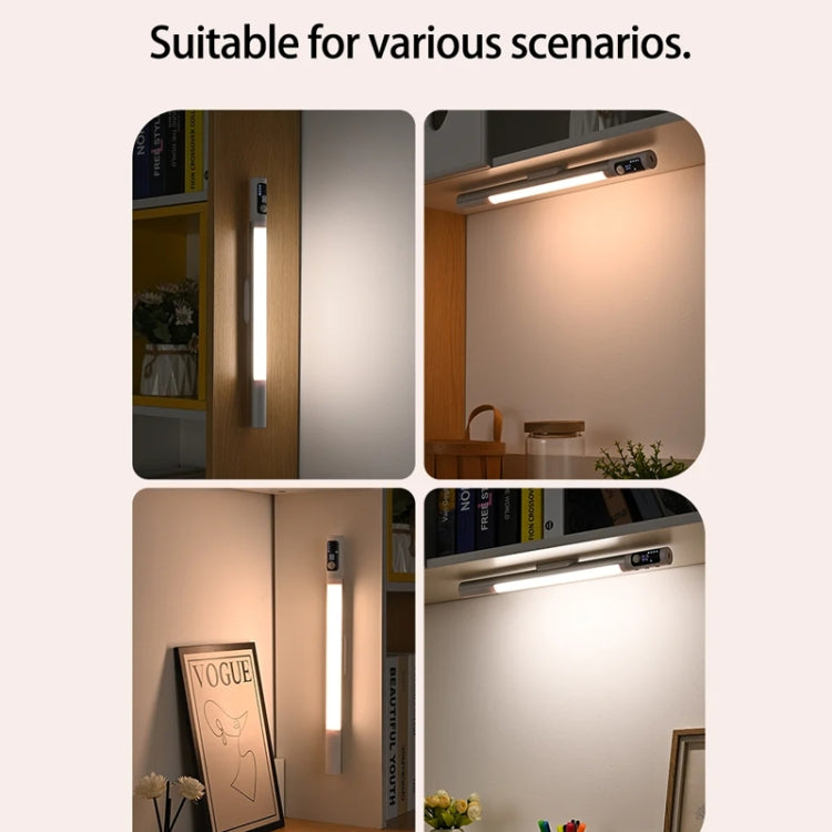 Rechargeable Under Cabinet LED Motion Sensor Night Light with Digital Display 2000mAH(Black) - Sensor LED Lights by PMC TechLife | Online Shopping South Africa | PMC TechLife | Buy Now Pay Later Mobicred
