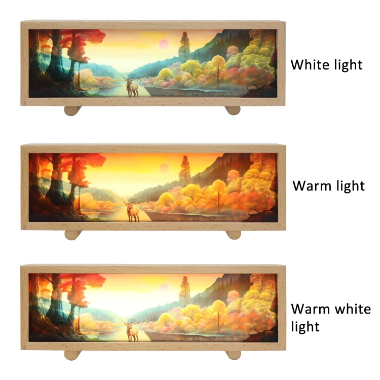 Warm Light Touch Control Wooden Acrylic Atmosphere Lightbox Decoration Painting Night Light(Beech) - free shipping - PMc TechLife - Order now!