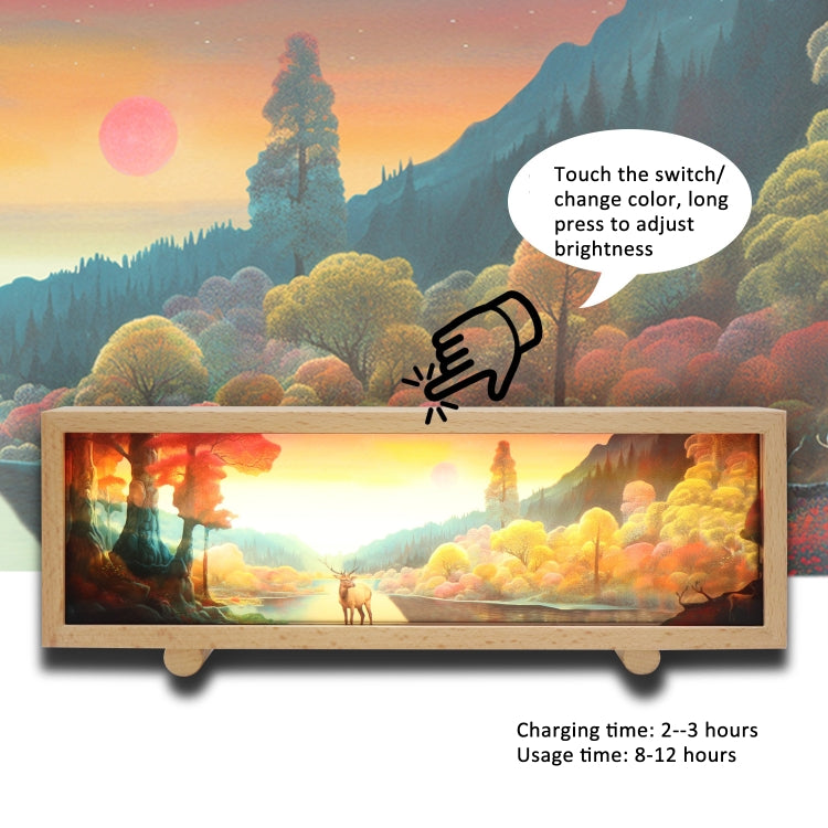 Warm Light Touch Control Wooden Acrylic Atmosphere Lightbox Decoration Painting Night Light(Beech) - free shipping - PMc TechLife - Order now!