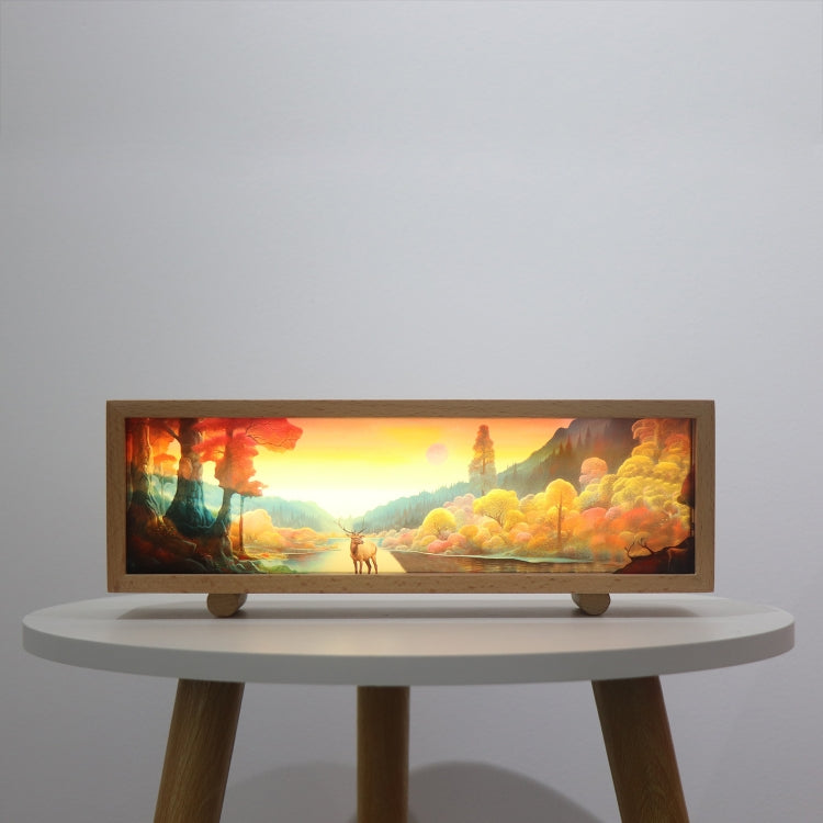 Warm Light Touch Control Wooden Acrylic Atmosphere Lightbox Decoration Painting Night Light(Beech) - free shipping - PMc TechLife - Order now!