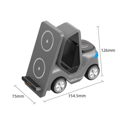 T20S 3-In-1 15W Small Forklift-Shaped Desktop Wireless Charger With LED Atmosphere Light(Orange) - Wireless Charger by PMC Jewellery | Online Shopping South Africa | PMC Jewellery | Buy Now Pay Later Mobicred