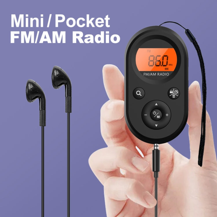 M01 Mini Portable Rechargeable FM / AM Radio With Backlight(Black) - Radio Player by PMC TechLife | Online Shopping South Africa | PMC TechLife | Buy Now Pay Later Mobicred