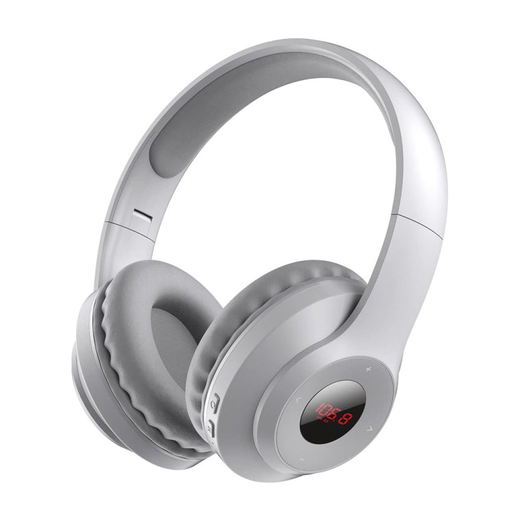 X5 Portable Digital Display Folding Headset FM Radio Headphones, Color: Bluetooth White - Radio Player by PMC Jewellery | Online Shopping South Africa | PMC Jewellery | Buy Now Pay Later Mobicred