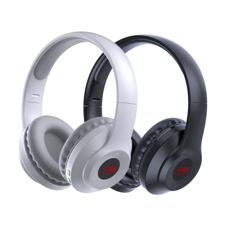 X5 Portable Digital Display Folding Headset FM Radio Headphones, Color: Bluetooth White - Radio Player by PMC Jewellery | Online Shopping South Africa | PMC Jewellery | Buy Now Pay Later Mobicred