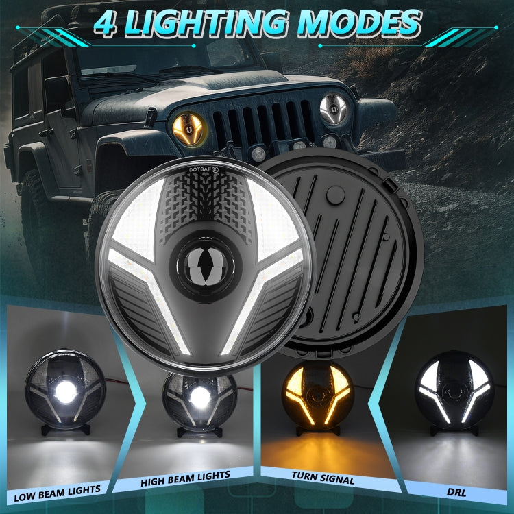 7 inch Beetle Style High-power Car Headlights For Wrangler(R14) - LED Headlamps by PMC Jewellery | Online Shopping South Africa | PMC Jewellery | Buy Now Pay Later Mobicred