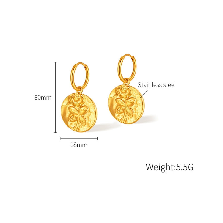 OPK GE915 1pair Stainless Steel Rose Shape Earrings - Stud Earrings & Earrings by OPK | Online Shopping South Africa | PMC Jewellery | Buy Now Pay Later Mobicred