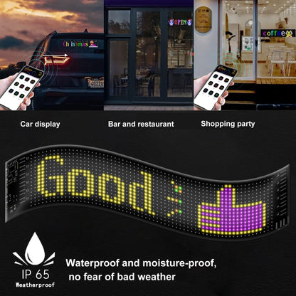 9.2x37.4cm（16 x 64 LEDs） Car Flexible Display Advertising Screen APP Bluetooth Smart Screen - Car Monitor by PMC Jewellery | Online Shopping South Africa | PMC Jewellery | Buy Now Pay Later Mobicred