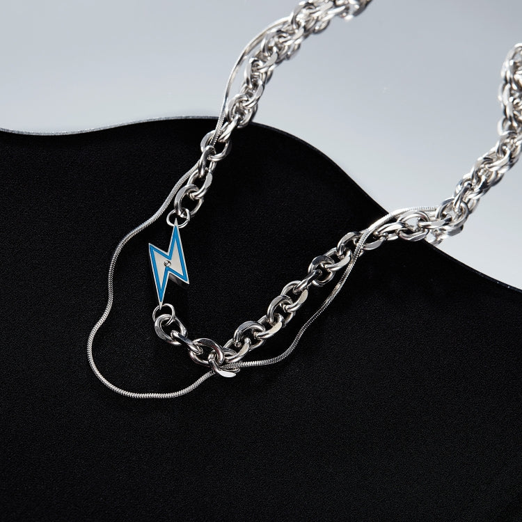 OPK GX2417 Stainless Steel Flash Pendant Double Layered Necklace - Necklaces & Pendants by OPK | Online Shopping South Africa | PMC Jewellery | Buy Now Pay Later Mobicred