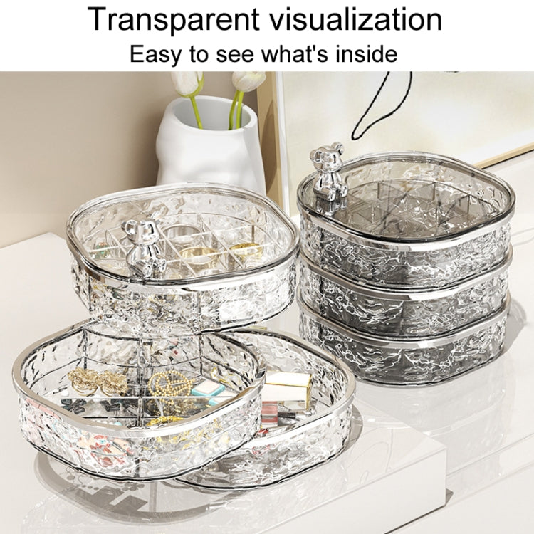 Large Capacity Portable Earring Ring And Necklace Jewelry Organizer(Transparent Gray) - Jewelry Storages by PMC Jewellery | Online Shopping South Africa | PMC Jewellery | Buy Now Pay Later Mobicred