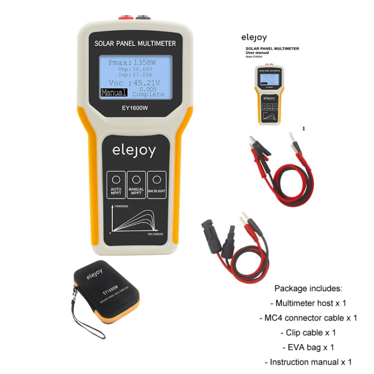 elejoy 1600W MPPT Solar Photovoltaic Panel Multimeter(EY1600W) - Digital Multimeter by elejoy | Online Shopping South Africa | PMC Jewellery | Buy Now Pay Later Mobicred