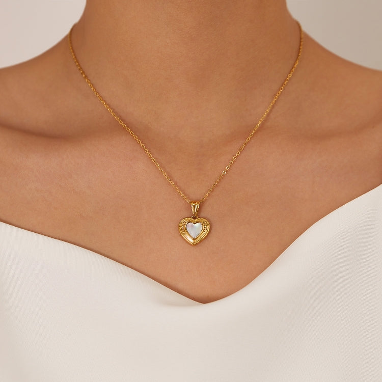 OPK GX2428 Vintage Stainless Steel Peach Heart Pendant Temperament Collarbone Necklace - Necklaces & Pendants by OPK | Online Shopping South Africa | PMC Jewellery | Buy Now Pay Later Mobicred