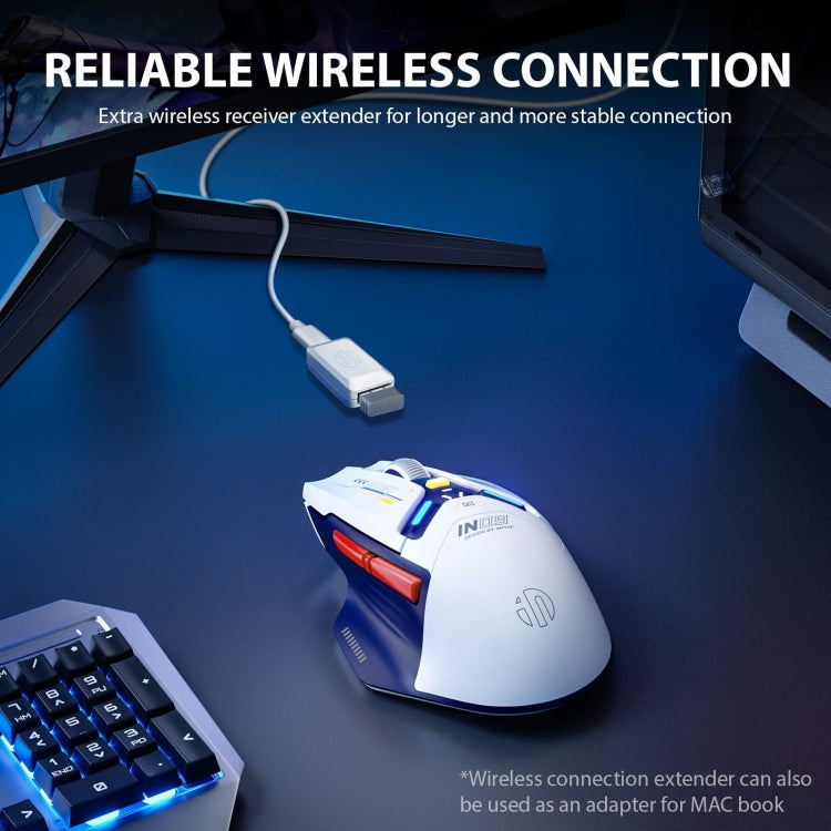 Inphic IN9 Tri-mode Wireless Bluetooth Gaming Office Computer Mouse(White Silent Edition) - Wireless Mice by Inphic | Online Shopping South Africa | PMC Jewellery | Buy Now Pay Later Mobicred