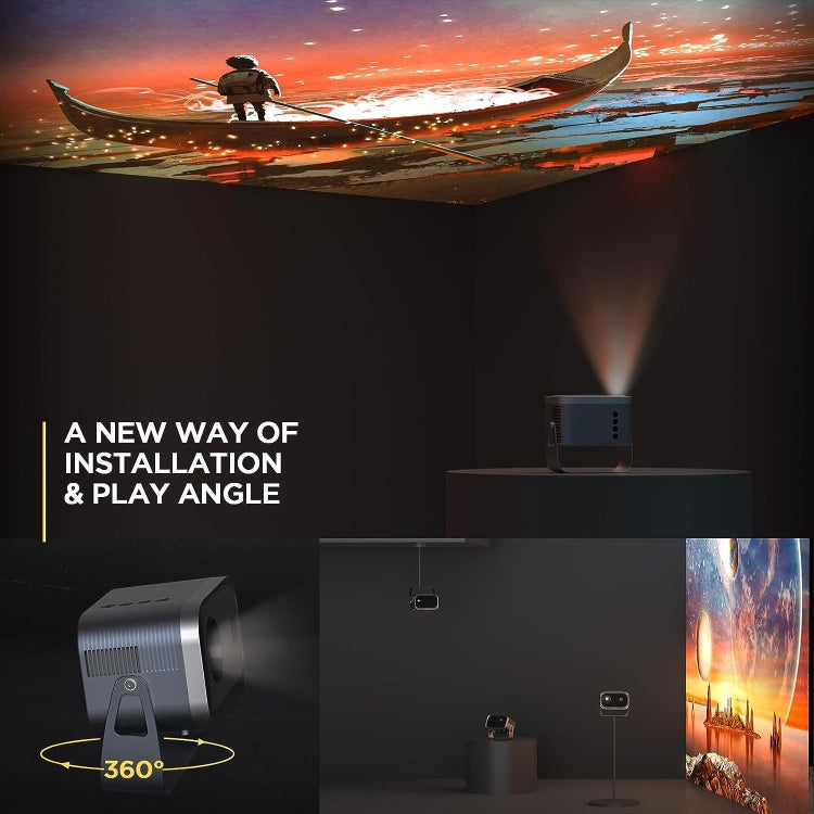 Android 4K HD Version Portable Mini Projector Smart Home Theater(AU Plug) - Mini Projector by PMC Jewellery | Online Shopping South Africa | PMC Jewellery | Buy Now Pay Later Mobicred