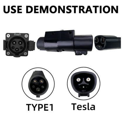 For Tesla-TYPE1 Electric Vehicle Charging Station Adapter Conversion Head(Black) - EV Charger Accessories by PMC Jewellery | Online Shopping South Africa | PMC Jewellery | Buy Now Pay Later Mobicred