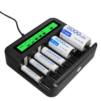 NC559 Eight-Slot LCD Multifunctional Battery Charger AA / AAA / C / D Charger - Charger & Converter by PMC Jewellery | Online Shopping South Africa | PMC Jewellery | Buy Now Pay Later Mobicred