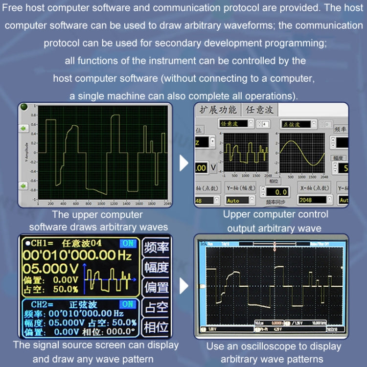 JUNTEK Programmable Dual-Channel DDS Function Arbitrary Waveform Signal Generator, Frequency: 30MHz(US Plug) - Other Tester Tool by PMC Jewellery | Online Shopping South Africa | PMC Jewellery | Buy Now Pay Later Mobicred